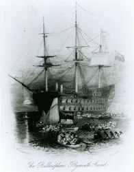 El Belerofonte en Plymouth Sound en 1815, 1834-36